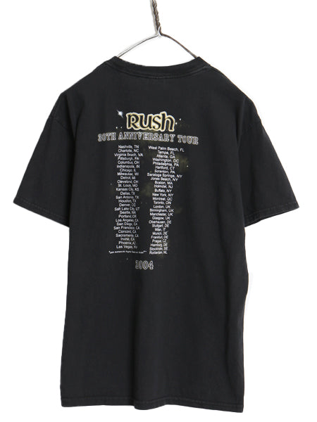 00s ラッシュ 30周年記念 ツアー 両面 プリント Tシャツ メンズ M / オールド オフィシャル グラフィック ヘビーウェイト ロック バンド 黒