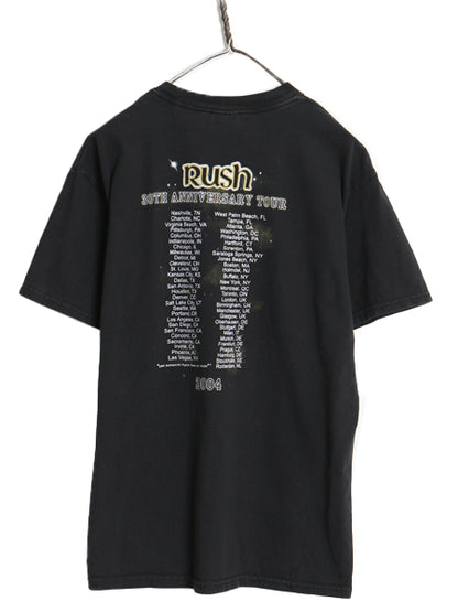 00s ラッシュ 30周年記念 ツアー 両面 プリント Tシャツ メンズ M / オールド オフィシャル グラフィック ヘビーウェイト ロック バンド 黒