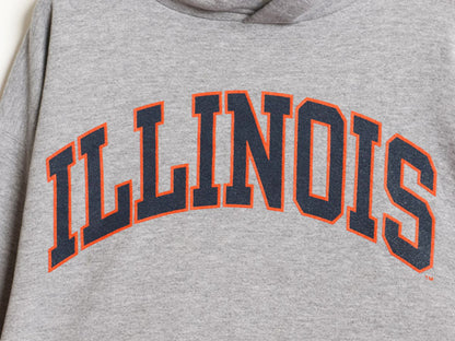 00s ラッセル カレッジ プリント スウェット フード パーカー メンズ レディース L オールド トレーナー 裏起毛 プルオーバー シンプル 灰