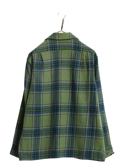 60s 70s USA製 ★ ペンドルトン チェック オープンカラー ウール シャツ メンズ L / ヴィンテージ ループ留め 開襟 ボックス マルチカラー