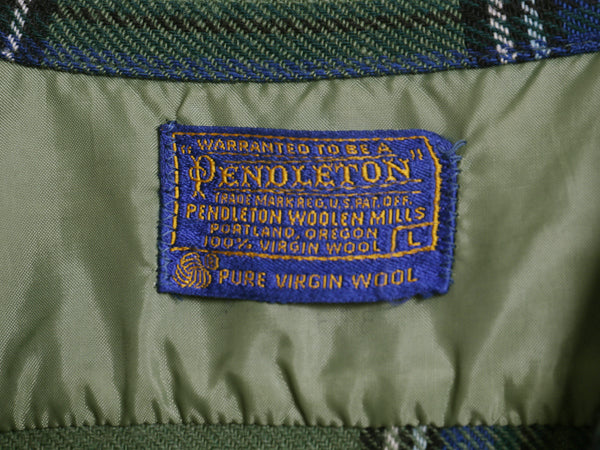 60s 70s USA製 ★ ペンドルトン チェック オープンカラー ウール シャツ メンズ L / ヴィンテージ ループ留め 開襟 ボックス マルチカラー