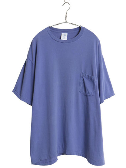 90s USA製 オールド ギャップ ポケット付き 無地 半袖 Tシャツ メンズ XL シングルステッチ コットン ポケT カットソー 大きいサイズ 青紫