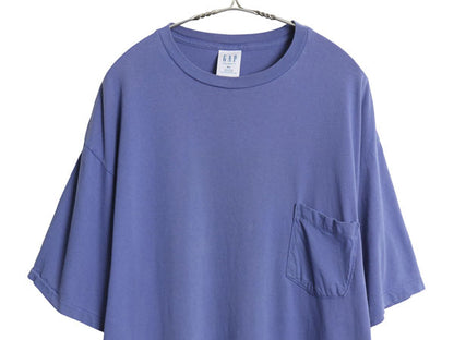 90s USA製 オールド ギャップ ポケット付き 無地 半袖 Tシャツ メンズ XL シングルステッチ コットン ポケT カットソー 大きいサイズ 青紫