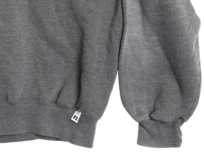 90s USA製 ラッセル 無地 スウェット メンズ レディース XL / オールド トレーナー 前V 裏起毛 ワンポイント ブランク 大きいサイズ グレー