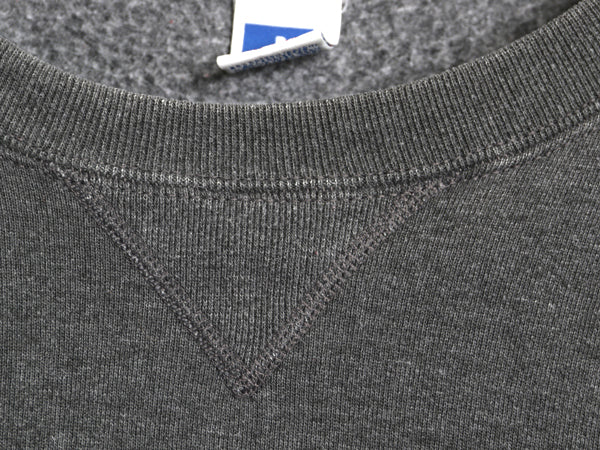 90s USA製 ラッセル 無地 スウェット メンズ レディース XL / オールド トレーナー 前V 裏起毛 ワンポイント ブランク 大きいサイズ グレー