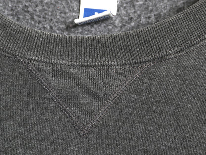 90s USA製 ラッセル 無地 スウェット メンズ レディース XL / オールド トレーナー 前V 裏起毛 ワンポイント ブランク 大きいサイズ グレー