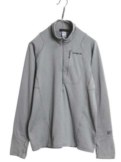 パタゴニア R1 ハーフジップ プルオーバー メンズ M / 14年製 ジャケット レギュレーター 裏 フリース ストレッチ カットソー ロンT グレー