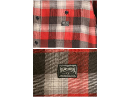 デニム&サプライ ラルフローレン 長袖 フランネル シャツ メンズ L / ポロ チェック ワークシャツ モデル ネルシャツ 赤 黒 ワンポイント