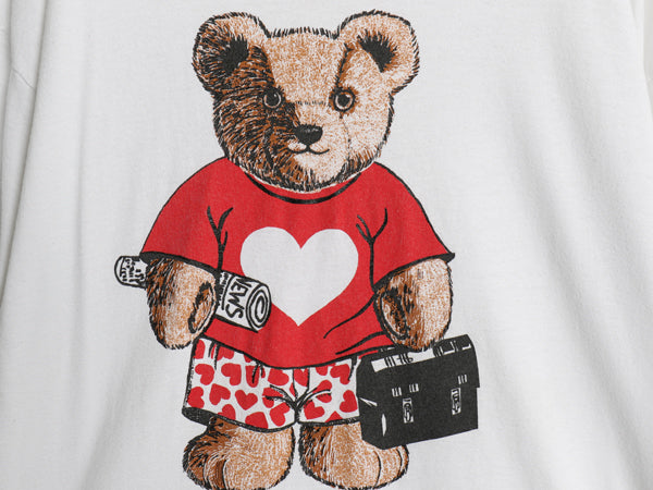 90s USA製 テディベア アート イラスト プリント Tシャツ メンズ レディース XL オールド クマ グラフィック キャラクター 大きいサイズ 白