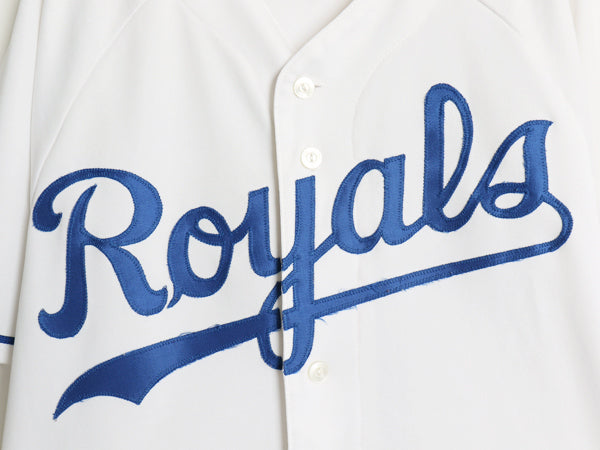 USA製 ロイヤルズ ベースボール シャツ メンズ L / MLB オフィシャル マジェスティック 大リーグ ユニフォーム ゲームシャツ 重ね着 前開き