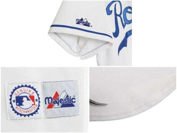 USA製 ロイヤルズ ベースボール シャツ メンズ L / MLB オフィシャル マジェスティック 大リーグ ユニフォーム ゲームシャツ 重ね着 前開き