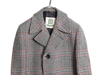 70s USA製 Grenadier ウール チェスター コート メンズ L 程/ 古着 ヴィンテージ ガンクラブ チェック ツイード フィールド ロングコート