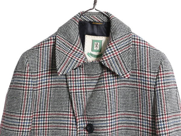 70s USA製 Grenadier ウール チェスター コート メンズ L 程/ 古着 ヴィンテージ ガンクラブ チェック ツイード フィールド ロングコート