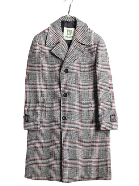 70s USA製 Grenadier ウール チェスター コート メンズ L 程/ 古着 ヴィンテージ ガンクラブ チェック ツイード フィールド ロングコート