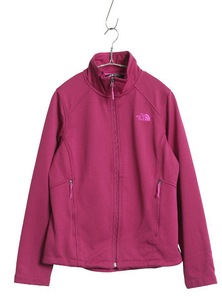 US企画 ノースフェイス ソフトシェル ジャケット レディース M / アウトドア フルジップ 裏 フリース ストレッチ ジャンパー ブルゾン 防風
