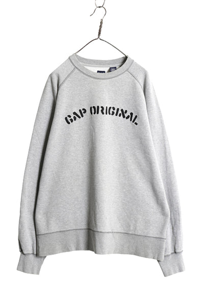 00s オールド ギャップ ロゴ 刺繍 スウェット メンズ レディース L / 古着 トレーナー 裏起毛なし クルーネック シンプル ゆったり グレー