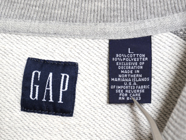 00s オールド ギャップ ロゴ 刺繍 スウェット メンズ レディース L / 古着 トレーナー 裏起毛なし クルーネック シンプル ゆったり グレー