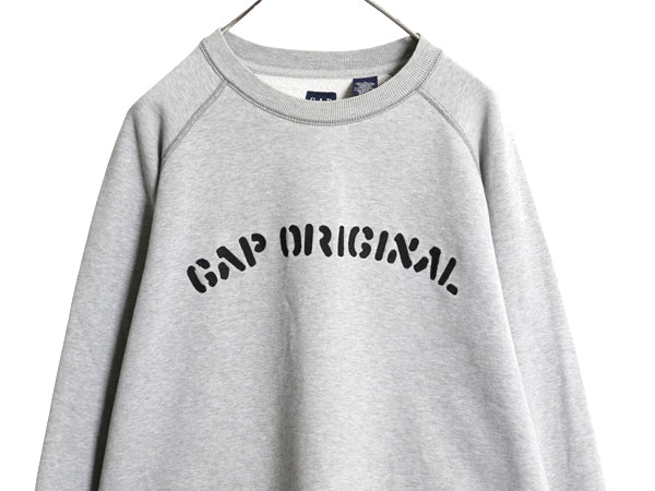00s オールド ギャップ ロゴ 刺繍 スウェット メンズ レディース L / 古着 トレーナー 裏起毛なし クルーネック シンプル ゆったり グレー