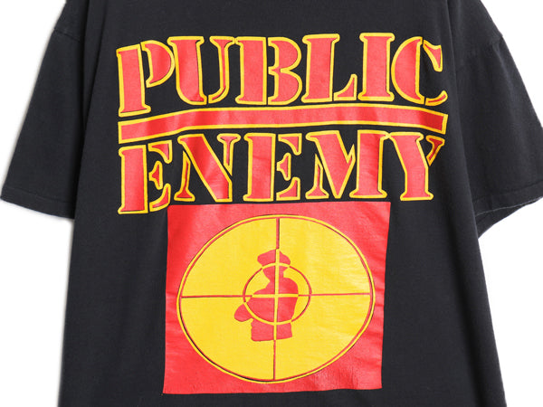 80s 90s USA製 ★ パブリックエネミー ターゲット ロゴ プリント Tシャツ メンズ XL / ヴィンテージ 当時物 ヒップホップ ラップ バンド 黒