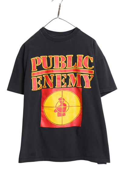 80s 90s USA製 ★ パブリックエネミー ターゲット ロゴ プリント Tシャツ メンズ XL / ヴィンテージ 当時物 ヒップホップ ラップ バンド 黒
