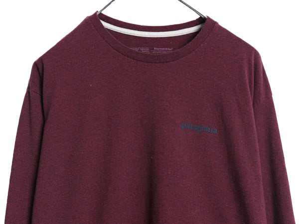 パタゴニア 両面 プリント 長袖 Tシャツ メンズ L 古着 アウトドア ロンT ロングスリーブ グラフィック アート バックプリント カットソー