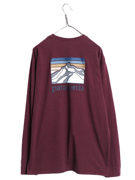 パタゴニア 両面 プリント 長袖 Tシャツ メンズ L 古着 アウトドア ロンT ロングスリーブ グラフィック アート バックプリント カットソー