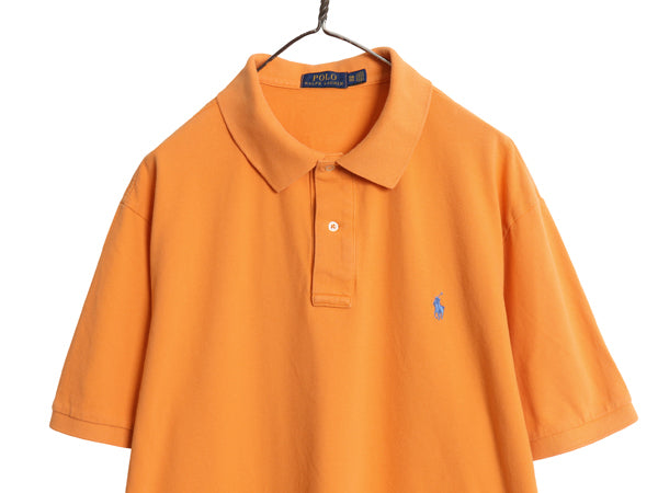 ポロ ラルフローレン 鹿の子 半袖 ポロシャツ メンズ XXL / 半袖シャツ ワンポイント コットン カットソー トップス シンプル 大きいサイズ