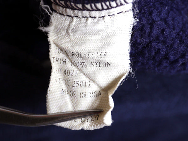 80s USA製 パタゴニア フルジップ フリース ジャケット メンズ レディース M 古着 ヴィンテージ ハイネック ブルゾン アウトドア 旧タグ 紺