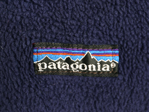 80s USA製 パタゴニア フルジップ フリース ジャケット メンズ レディース M 古着 ヴィンテージ ハイネック ブルゾン アウトドア 旧タグ 紺