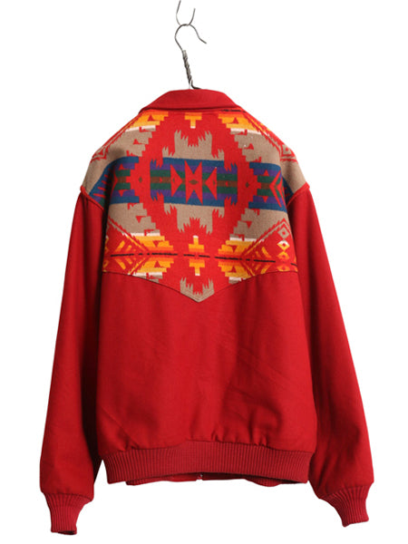 90s USA製 ★ ペンドルトン ネイティブ柄 ウール ジャケット メンズ M オールド HIGH GRADE WESTERN WEAR ブラケット ブルゾン フルジップ