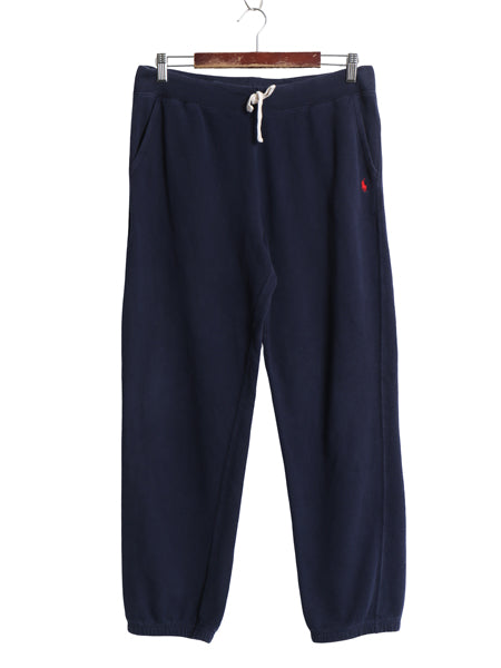 ポロ ラルフローレン ポケット付き スウェット パンツ キッズ XL レディース S 程 古着 裏起毛 トレーナー ワンポイント イージーパンツ 紺