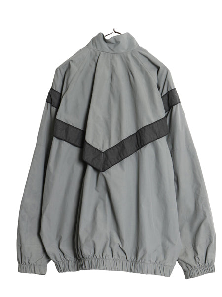 米軍実物 US ARMY ナイロン トレーニング ジャケット メンズ L 程 古着 軍物 IPFU ミリタリー ジャンパー ブルゾン フルジップ ツートン 灰