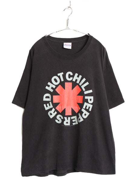 00s ★ レッドホットチリペッパーズ ロゴ プリント Tシャツ メンズ XL オールド 当時物 レッチリ オフィシャル バンド ロック ヘインズ 黒