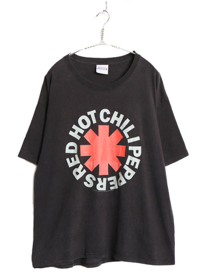 00s ★ レッドホットチリペッパーズ ロゴ プリント Tシャツ メンズ XL オールド 当時物 レッチリ オフィシャル バンド ロック ヘインズ 黒