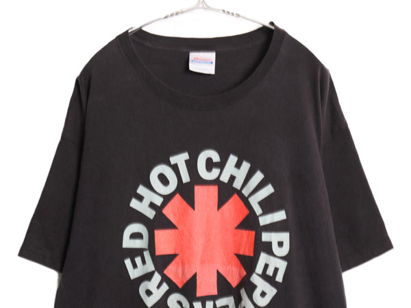 00s ★ レッドホットチリペッパーズ ロゴ プリント Tシャツ メンズ XL オールド 当時物 レッチリ オフィシャル バンド ロック ヘインズ 黒