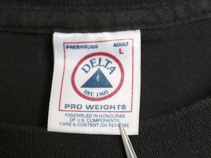 90s ジョーク メッセージ プリント 半袖 Tシャツ メンズ L / 古着 オールド 当時物 ヘビーウェイト コットン クルーネック カットソー 黒