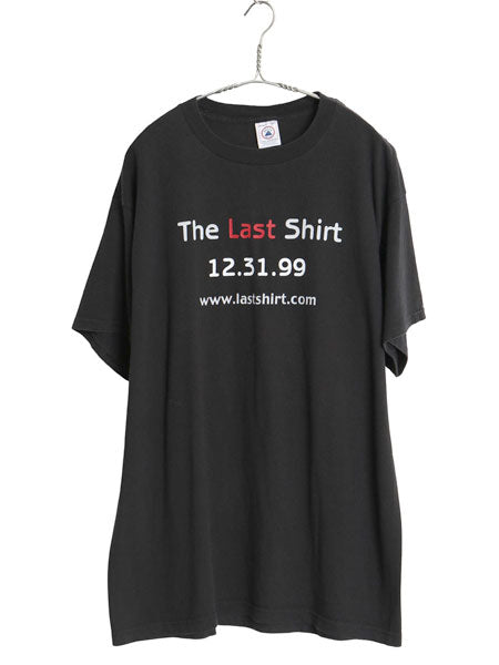 90s ジョーク メッセージ プリント 半袖 Tシャツ メンズ L / 古着 オールド 当時物 ヘビーウェイト コットン クルーネック カットソー 黒