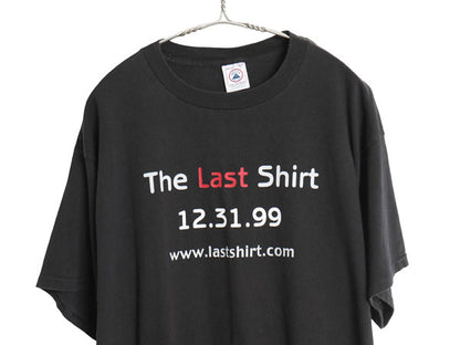 90s ジョーク メッセージ プリント 半袖 Tシャツ メンズ L / 古着 オールド 当時物 ヘビーウェイト コットン クルーネック カットソー 黒