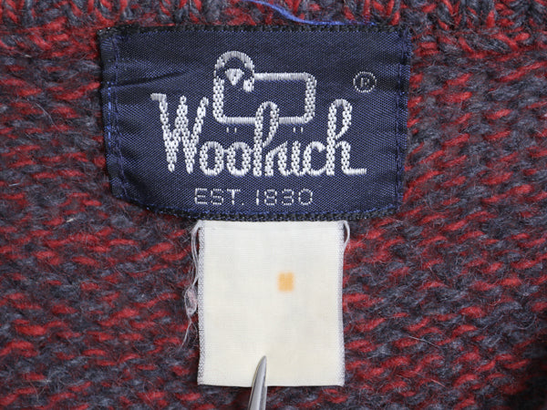 80s ウールリッチ ニット セーター メンズ レディース M ヴィンテージ 紺タグ ウール 長袖ニット クルーネック 無地 ミドルゲージ シンプル