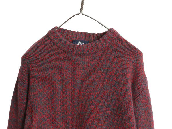 80s ウールリッチ ニット セーター メンズ レディース M ヴィンテージ 紺タグ ウール 長袖ニット クルーネック 無地 ミドルゲージ シンプル