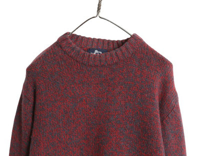 80s ウールリッチ ニット セーター メンズ レディース M ヴィンテージ 紺タグ ウール 長袖ニット クルーネック 無地 ミドルゲージ シンプル