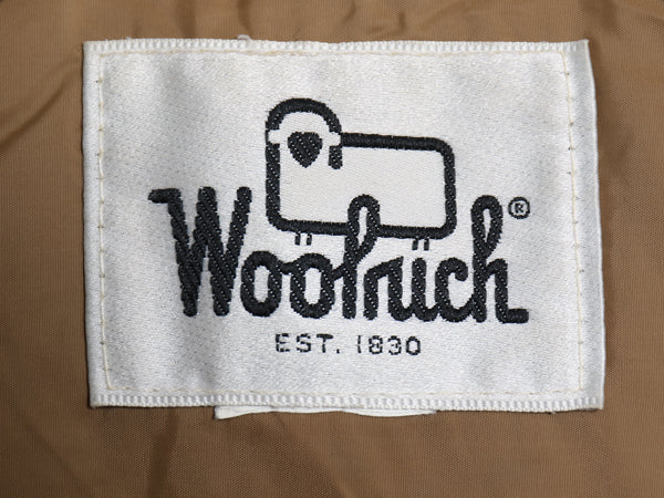 70s USA製 ウールリッチ ダウン ベスト メンズ M 程 古着 ヴィンテージ アウトドア 重ね着 前開き ナイロン 本革 スウェード レザー ヨーク