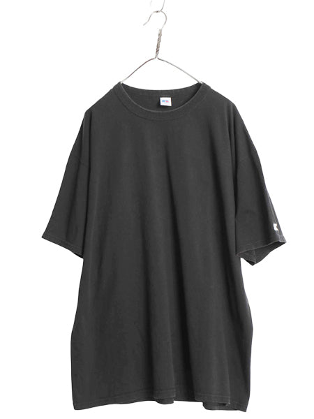 00s ラッセル 半袖 Tシャツ メンズ XXL / オールド ヘビーウェイト コットン トップス ワンポイント ゆったり カットソー 大きいサイズ 黒