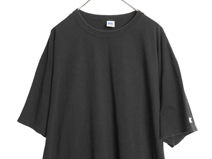 00s ラッセル 半袖 Tシャツ メンズ XXL / オールド ヘビーウェイト コットン トップス ワンポイント ゆったり カットソー 大きいサイズ 黒