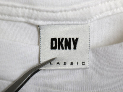 00s USA製 ☆ DKNY ダナキャラン ロゴ プリント Tシャツ メンズ XL 程 古着 オールド フォト グラフィック シングルステッチ 白 モノトーン