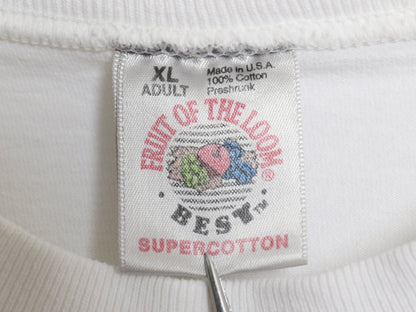 90s USA製 企業 メッセージ プリント Tシャツ メンズ XL オールド 当時物 テック コンピューター ヘビーウェイト コットン 大きいサイズ 白