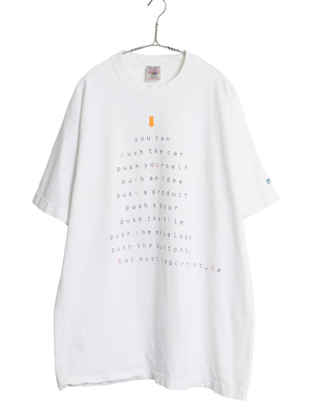 90s USA製 企業 メッセージ プリント Tシャツ メンズ XL オールド 当時物 テック コンピューター ヘビーウェイト コットン 大きいサイズ 白