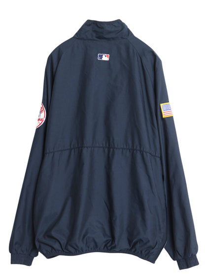 90's ヤンキース ハーフジップ ナイロン ジャケット メンズ L オールド MLB オフィシャル マジェスティック スタジャン プルオーバー 野球