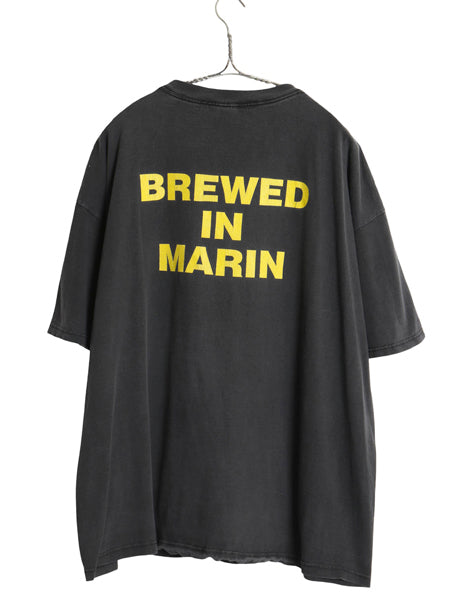 90s 企業 イラスト プリント 半袖 Tシャツ メンズ 2X / 当時物 オールド ビール 両面 グラフィック アート ヘビーウェイト 大きいサイズ 黒