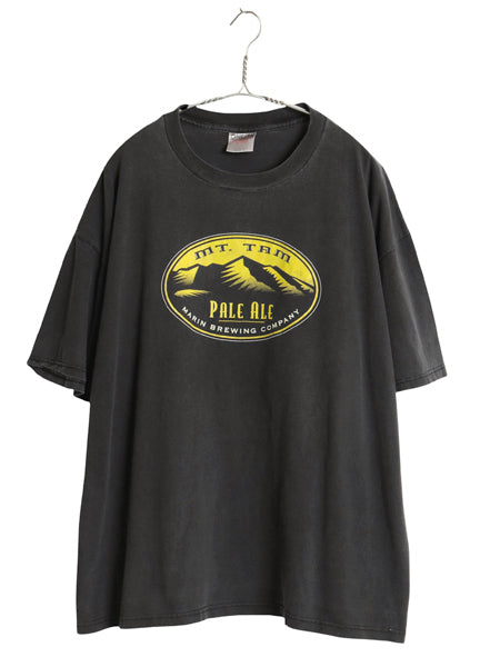 90s 企業 イラスト プリント 半袖 Tシャツ メンズ 2X / 当時物 オールド ビール 両面 グラフィック アート ヘビーウェイト 大きいサイズ 黒